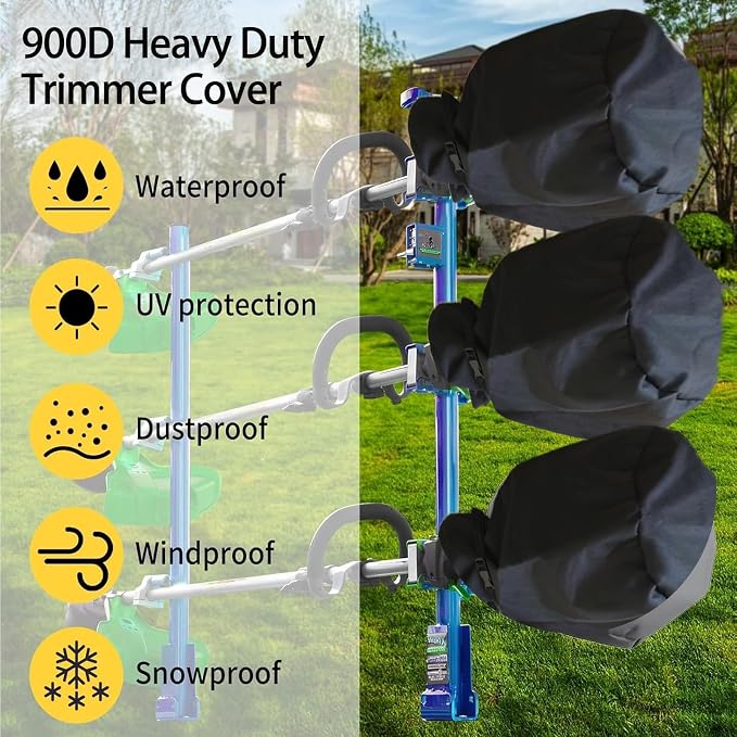 Trimmer Engine Cover Waterproof(3 pack)900D Heavy Duty Trimmer Covers Fits Weed Eater Edger,Pole Saw,Brush Cutters,String trimmers,Weed Eater Covers, Equipment Cover,Black (3)