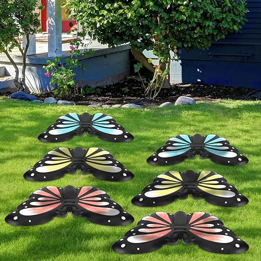 Landical 6 Pcs Stepping Stone Garden Stepping Stones Walkway Decorative Stone for Garden Decor Outdoor Flower Beds Yard Decorations (Butterfly)