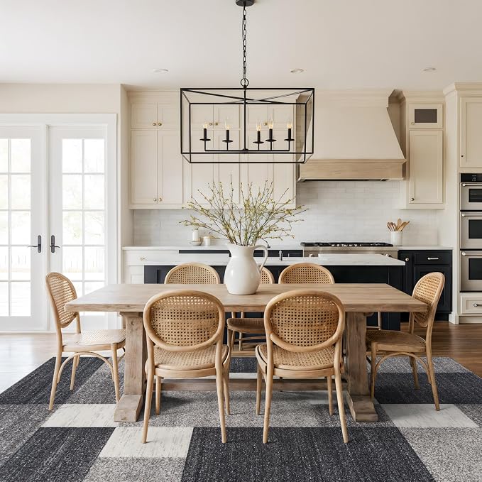 Rugshop Geometric Boxes Non-Slip Modern Living Room Area Rug Gray 9' x 12' | Non-Shedding, Rectangular, Size 9' x 12', Bedroom, Dining Room, Home Office, Kitchen, Entryway, Hallway, Nursery, Kids Room