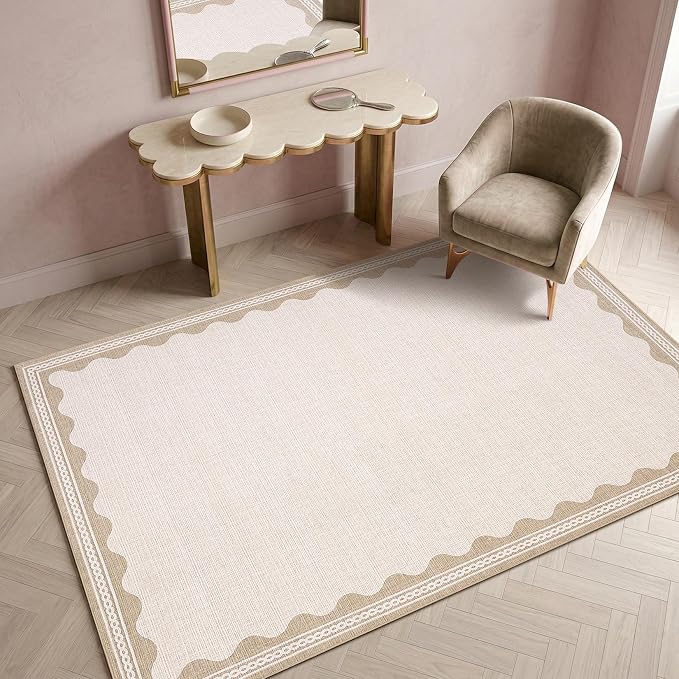 GarveeHome Scalloped Rug