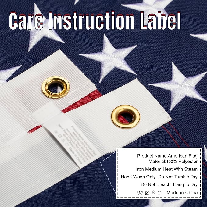 Chillchard 5x8 FT American Flags for Outside Heavy Duty - TearProof US Flag | Ultra Anti-Fade & Waterproof Outdoor Spun USA Flag Fly in High Wind with Embroidered Stars, Brass Grommets for All Weather