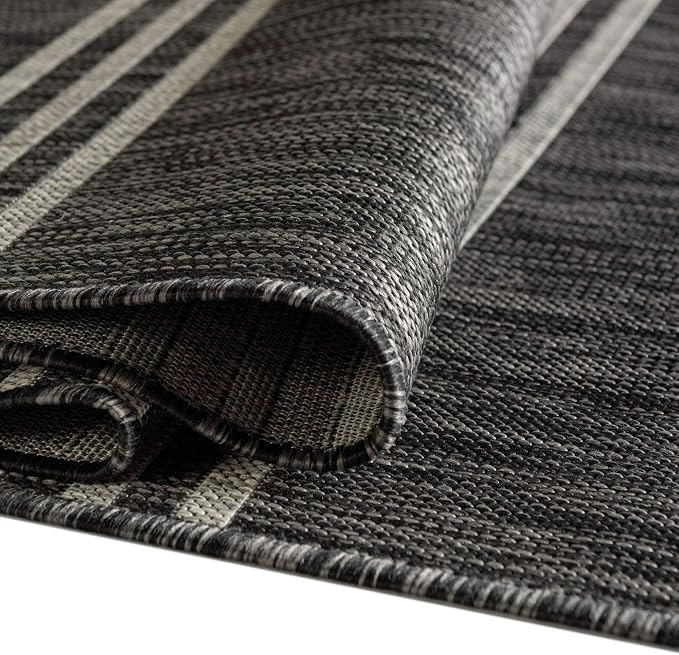 Unique Loom Jill Zarin Outdoor Collection Area Rug - Anguilla (7' 1'' x 10' Rectangle, Charcoal/ Ivory)