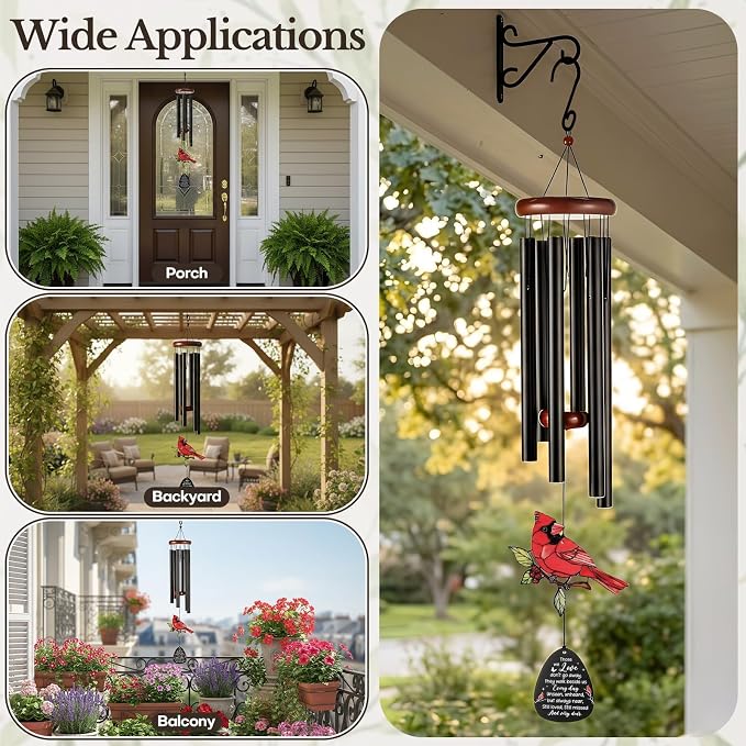 36’’ Large Memorial Wind Chimes for Loss of Loved One, Sympathy Gifts for Loss of Mom Father Husband - Remembrance Gifts, Memorial Wind Chimes with Mute Option for Outside