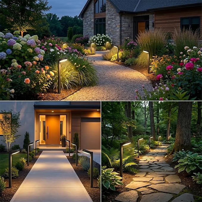 Upgraded Solar Pathway Lights Outdoor Waterproof - 8 Pack 3 Color Temperature Solar Garden Lights (Warm /Neutral/Cool White), Enhanced Brightness LED Landscape Lighting for Yard, Lawn, Walkway