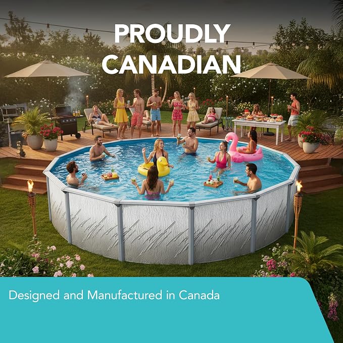 Puri Tech 15'x52 Lakeview Above Ground Swimming Pool Set with Liner, Skimmer, Liner Pad, and Pool Cove for Replacement Backyard Swimming Pool Setup