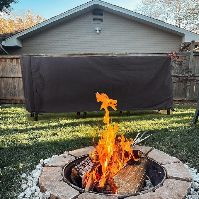 Firewood Log Rack Cover, Heavy Duty Waterproof Oxford Fabric, Outdoor Log Storage Rack Cover, 8ft Fire Wood Protection Cover for Wood Logs, Weatherproof UV Protection, Black