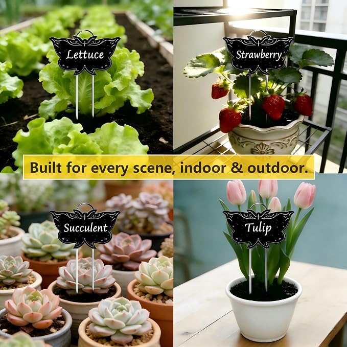 Metal Plant Labels 30 Pack 11in Tall Black Outdoor Waterproof Garden Label Large Garden Seed Stake Tags for Flowers Fruits and Vegetables
