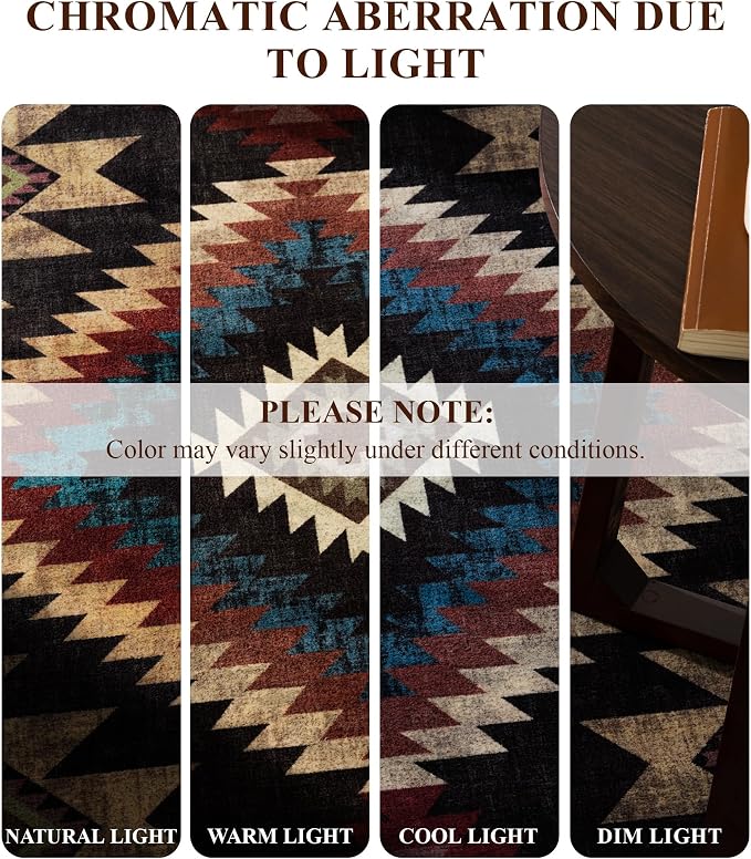 YIHOUSE Rustic Cabin Area Rug 10x14, Lodge Wildlife Bear Washable Large Area Rug, Southwestern Rustic Rugs for Living Room