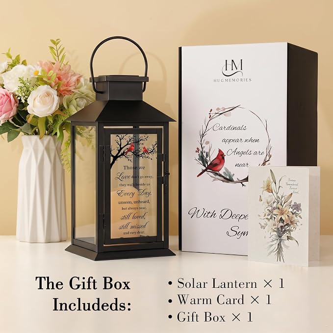 Solar Memorial Lantern Outdoor Waterproof, Sympathy Gifts for Loss of Loved One Mom Dad, Remembrance Grief Gift for Loss, in Memory of Loved One Gifts