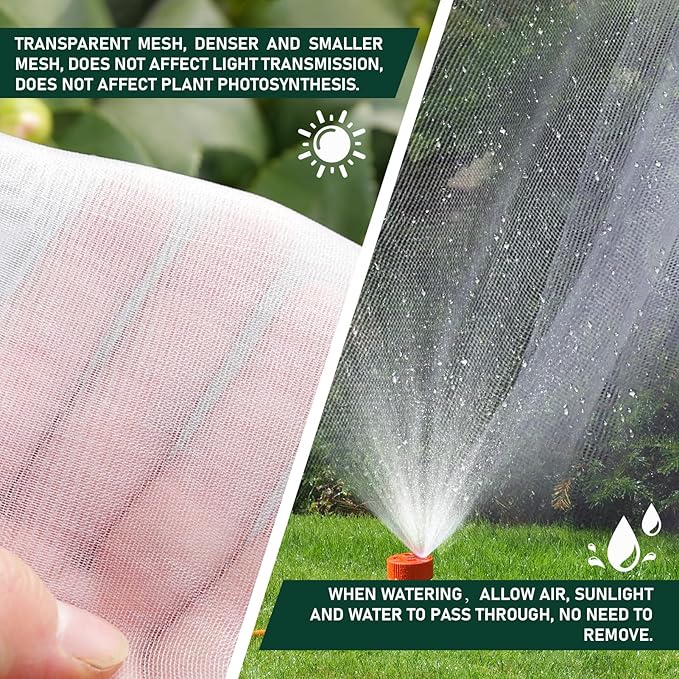 KEOHOLI 12x12 FT Large Fruit Tree Netting Bags with Zipper and Drawstring, Insect Bird Barrier Netting Plant Covers for Fruit Vegetable Trees, Bushes,Flower in Garden (12 * 12ft, 1Pack)