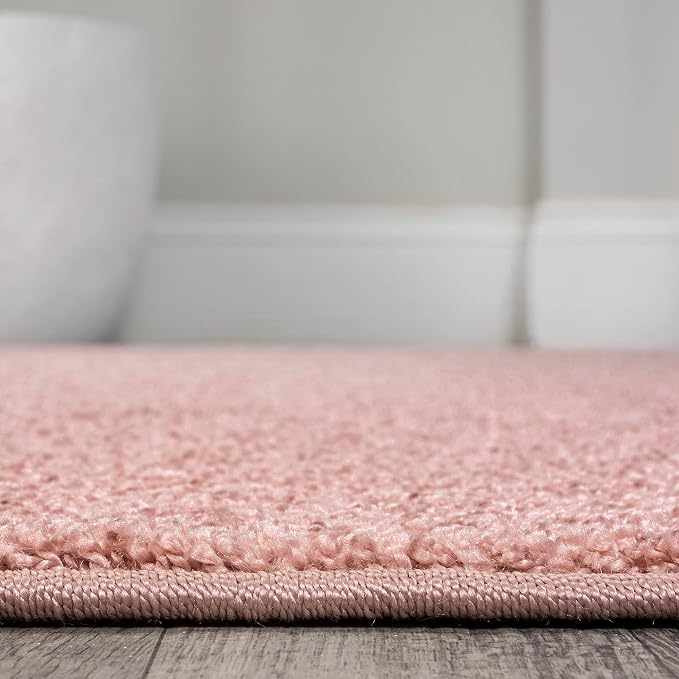 JONATHAN Y Haze Solid Low-Pile Pink Runner Rug 2x10, Coastal,Bohemian,Minimalist,Classic, Easy-Cleaning for Living Room,Bedroom,Kitchen,Pet Friendly,Non-Shedding (SEU100P-210)