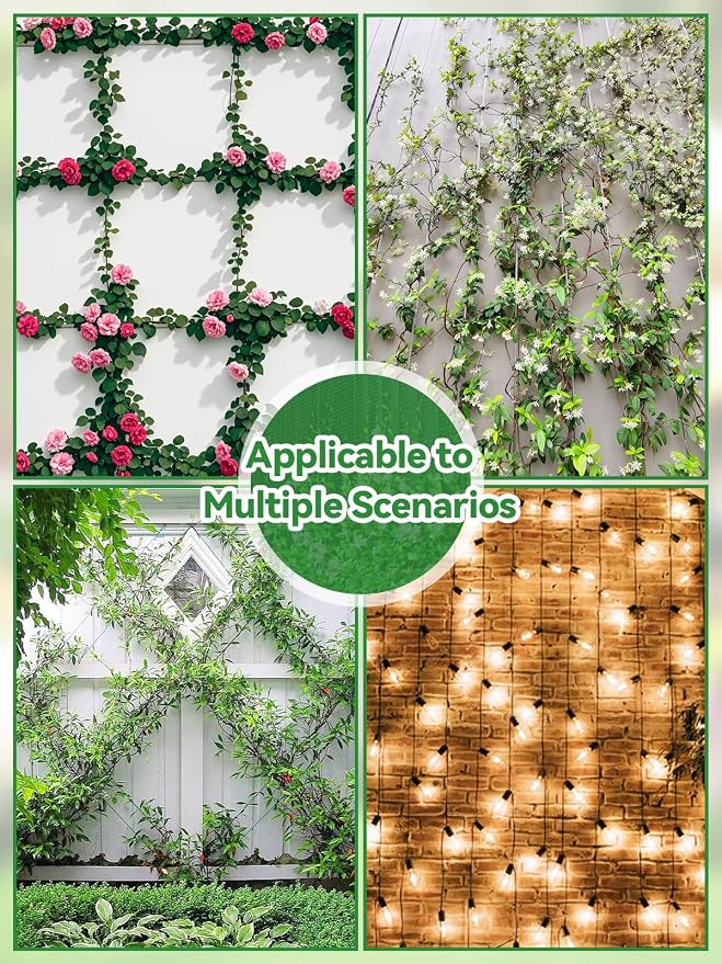185PCS Wire Trellis for Climbing Plants, Kalolary 100FT Wall Wire Trellis Kit T316 Steel Garden Trellis with Cable & Cutter Wall-Mount Grape Vine Trellis for Outdoor DIY Flower Wall (Cylindrical)