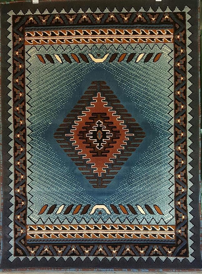 YHSF South West Native American Area Tribal Rug - Brown, 3' 10" x 5' 2" | Easy-Clean, Soft & Durable Tribal Rug for Living Room, Bedroom, Kitchen & More - Stain-Proof Runner for Home Decor