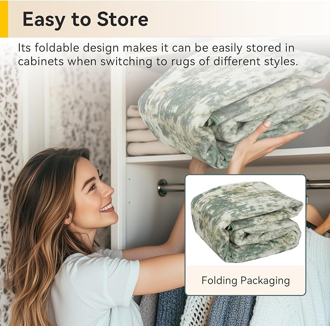 RELEANY Washable 5'x8' Abstract Area Rug for Living Room Light Green | Carpet for Bedroom, Kitchen, Office, Hallway and Entryway, Printed Pattern, Non‑Slip, Soft, Stain‑Resistant, Easy to Clean