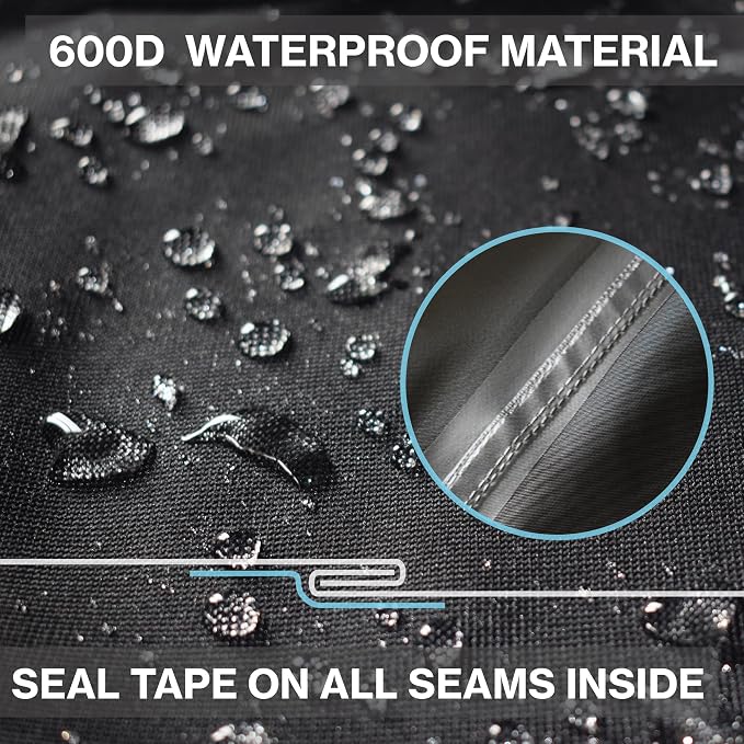 Air Conditioner Cover for Outside Units - 38”L x 38”W x 40”H inch, Heavy Duty 600D Tear Resistant Material, Weatherproof and Windproof, Universal Waterproof AC Unit Condenser Cover Outdoor – Black