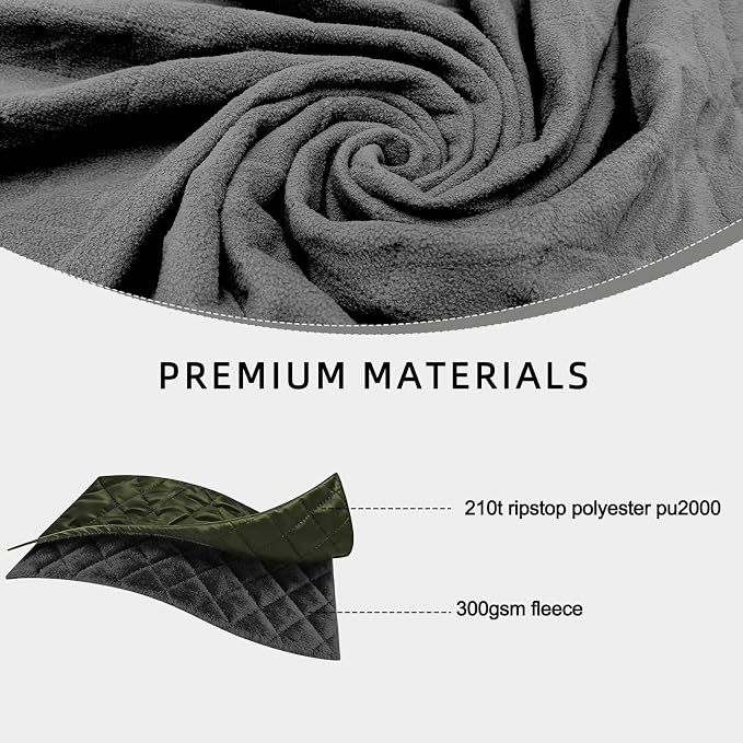 Large Waterproof Outdoor Camping Blanket 80 x 58 inch | Fleece Picnic Blankets Windproof Travel Stadium Blanket for Beaches Pets Car Camp Picnic Mat for Both Cold & Warm Weather