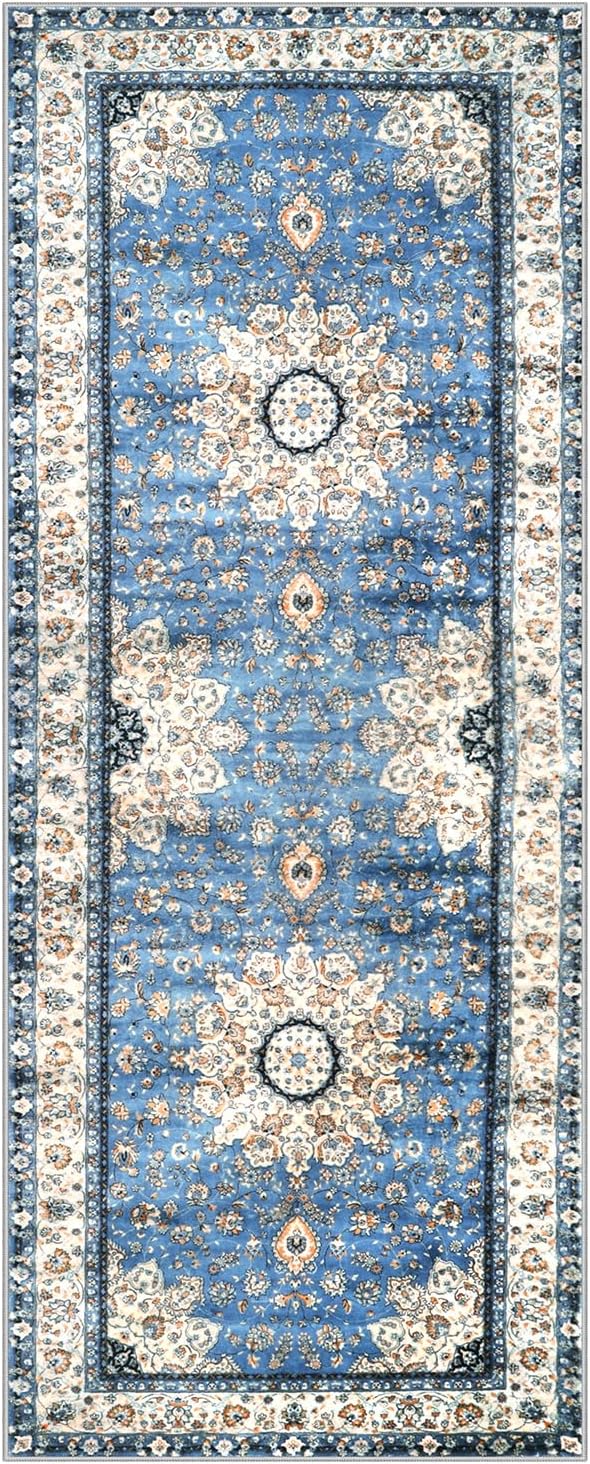 Lahome Felice Oriental Washable Runner Rug, 2x5 Non-Slip Kitchen Runners Rug Bathroom Runner Rug, Ultra Soft Non-Shedding Indoor Runners for Hallways Entryway Bedside Camper