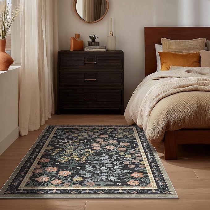 Machine Washable Small Rugs for Entryway: Door Mat Indoor Entrance 2x3 Rug Boho Throw Rug Non-Slip Low Pile Kitchen Rug for Front Door Indoor Entrance Entry Kitchen Bedside Kids Room