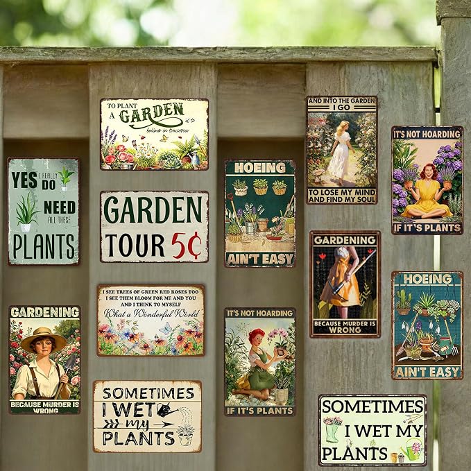 Funny Garden Decor Plant Accessories Indoor Gardening Gifts For Women Metal Tin Sign Vintage Yard Art Outdoor Yes I Really Do Need All These Plants Signs Greenhouse Accessories For Outside 8x12 Inch