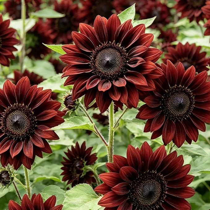 600+ Sunflower Seeds for Planting – Chocolate Cherry Sunflower Seeds, Deep Red Blooms Ornamental Variety, Open Pollinated, Easy to Grow Flower Seeds for Garden, Outdoor Planting & Landscaping 0.7 Oz