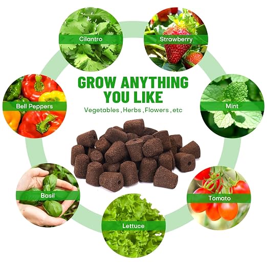 50 Pcs Seed Starter Plugs,Replacement Root Grow Sponges Plant Plugs,Great for Soil, Tray or Planting Pods, Promotes Herbs, Vegetables and Flowers Growth