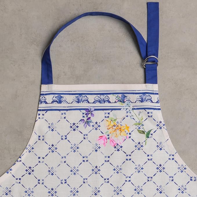 Maison d' Hermine Aprons for women with Pocket 100% Cotton (27.50"x31.50") | Adjustable Neck Strap & long ties Apron Men Chef Wedding Cooking Gardening Server Maid