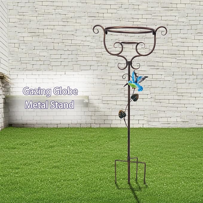 VCUTEKA Gazing Ball Stand, Metal Garden Gazing Globe Stand for 8-10" Balls | 30" H Gazing Balls Stand, Metal Gazing Globe Stand for 8-10 Inch Garden Gazing Globe, Indoor Outdoor Décor Accessories