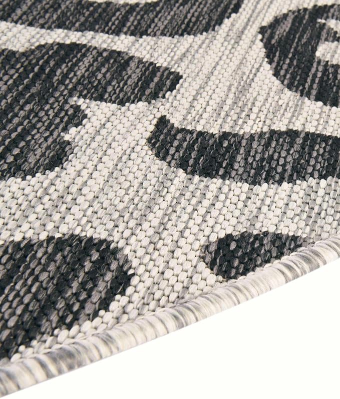 Unique Loom Outdoor Safari Collection Area Rug - Leopard (12' Round Light Gray/Gray)