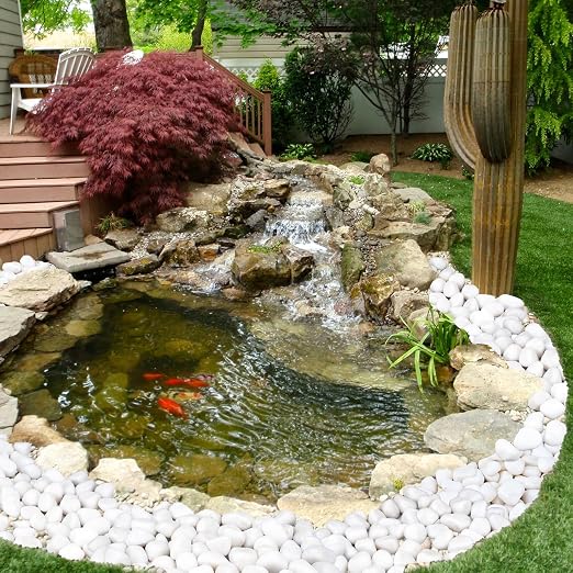 Pulovin 40 lbs White Rocks for Landscaping, 2-3 Inch Large White Rocks for Plants, Decorative Polished Stones for Garden, Walkways, Yard, Plants Pots, Vases, Crafts