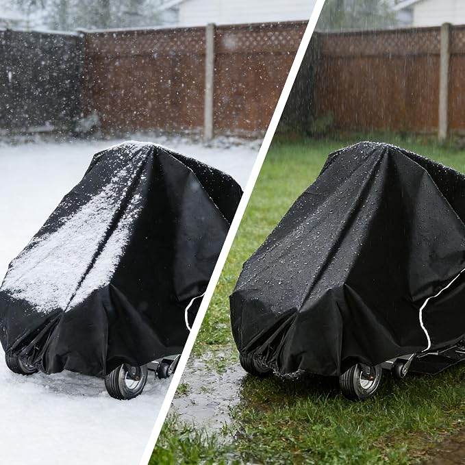 Zero Turn Mower Cover Heavy Mower Duty Riding Tractor Covers Shed Outdoor Lawn Mower Storage Accessories Fits Decks up to 60", 600D Polyester Oxford