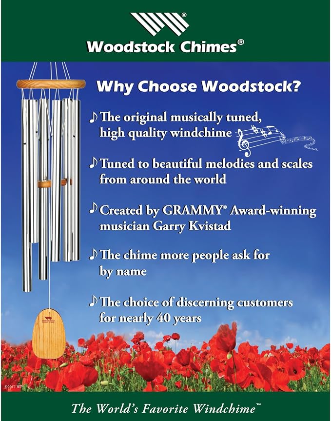 Woodstock Chimes Signature Collection, Bells of Paradise, Rainforest Green 44", Decor Designs Wind Chimes for Outdoor, Patio, Home or Garden Décor (BPLRG)