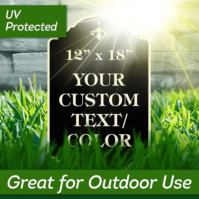 Custom Sign, Customized for Outdoor/Indoor Use, Personalized Designer Style Sign - 12x18 inch, 24 Colors, Rust-Free Thick AlumaBond - By: My Sign Center, USA (Florolex II - Flood)