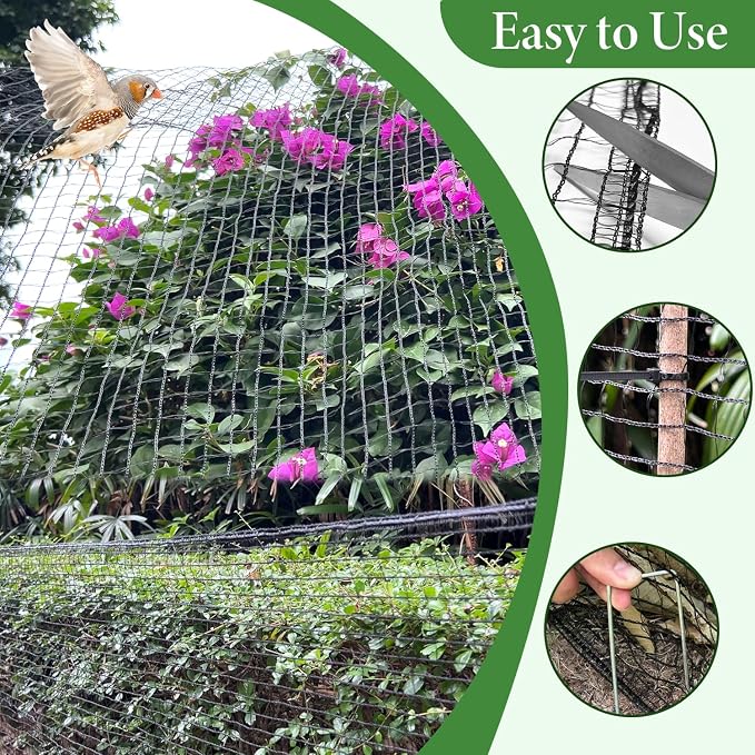 Deer Fence Netting, 4 x 75ft Heavy Duty Plastic Mesh Plastic Fence Deer Netting, 55GSM Deer Fence for Garden, Reinforced Edges Anti Bird Netting Mesh for Trees Vegetable Raised Bed(55GSM, 4 x 75ft)