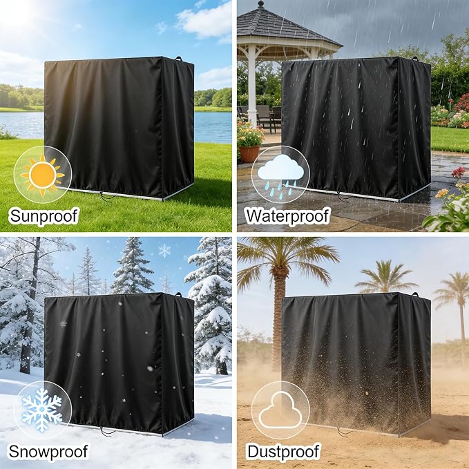 Kasla Storage Cabinet Cover, Outdoor Chest Storage Waterproof Cover, Weatherproof Cabinets Covers for Kitchen Patio Garden Backyard (26"L×19"W×70"H)