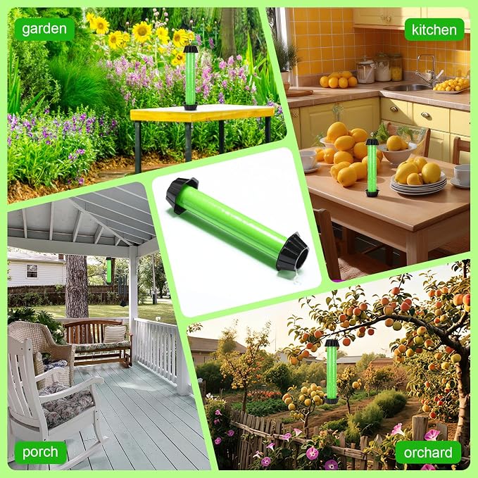 8 Pcs Fly Traps for Indoor Outdoor Hanging Fruit Fly Stick Trap Sticky Mosquito for Home Insect 10 x 2.5 Inches (Stylish,Green and Black)