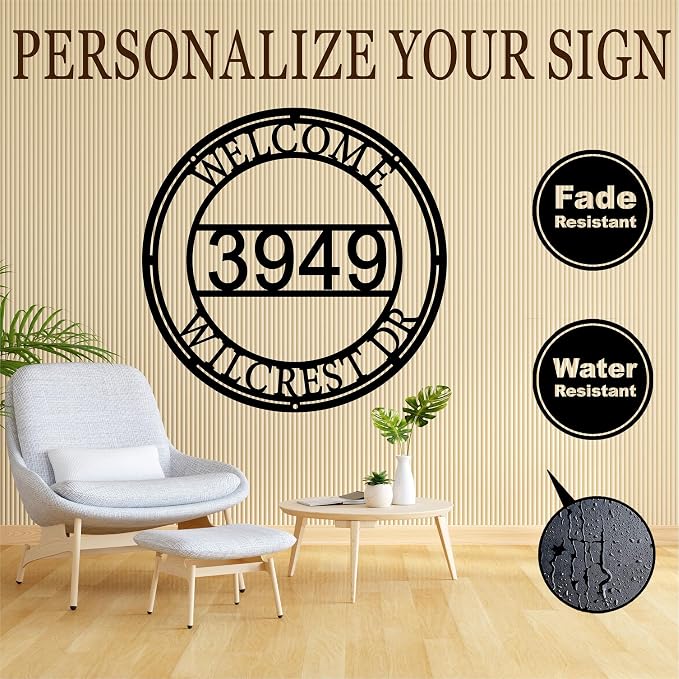 Personalized House Numbers for Outside Personalized Metal House Number Sign House Number Sign Custom Street Address Sign Address Numbers for Houses Custom Metal Address Sign