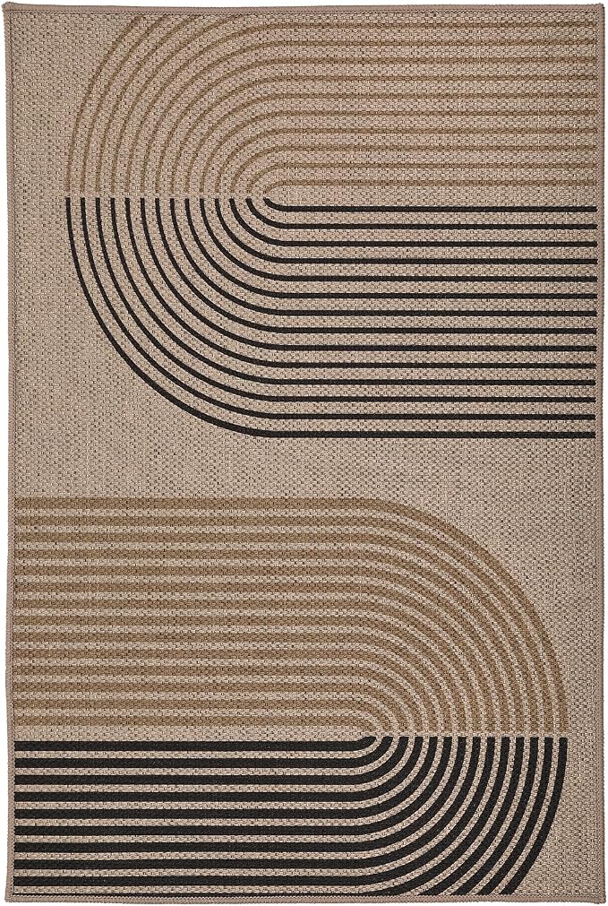 GarveeHome Modern Rainbow Easy Jute Rug, 2x3 Entryway Rug - Non-Slip Indoor Outdoor Doormat, Washable & Non-Shedding for Front Door, Kitchen, Farmhouse Porch