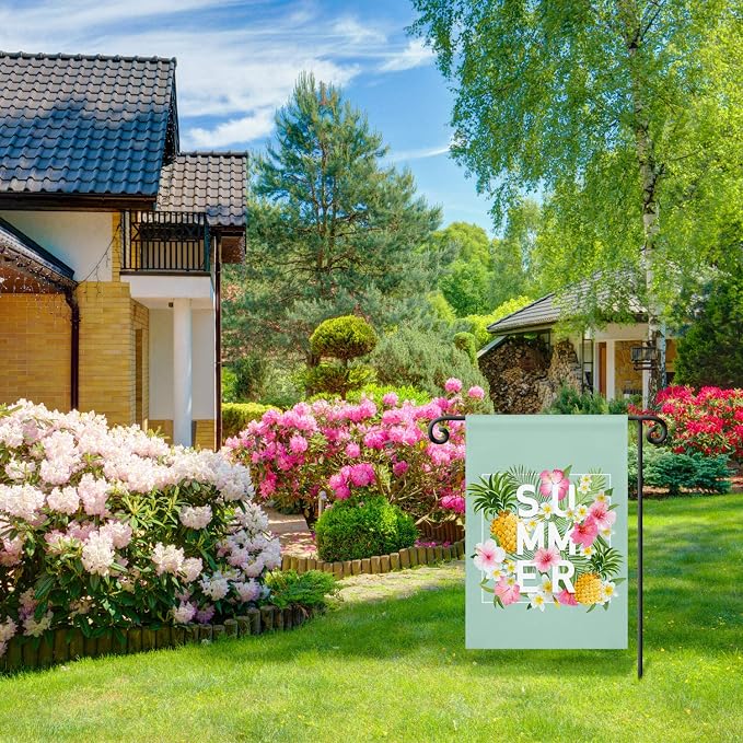 Sublimation Garden Flag Blank Bulk 12x18inch Sublimation Banner Blank Polyester Flags DIY Canvas Sign for Garden Lawn and Yard Courtyard Outside Decoration(3 Pieces)