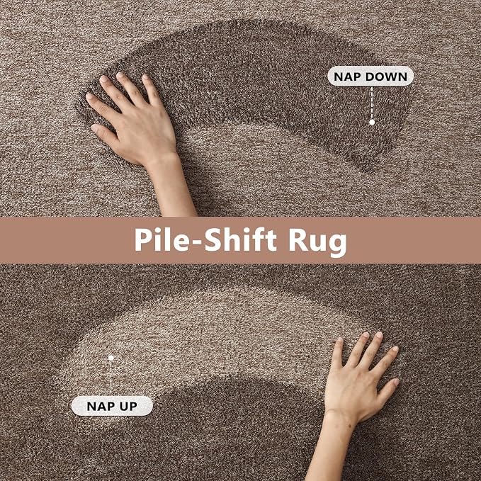6x9 Large Brown/White Area Rug Non-Slip Washable for Living Room Bedroom | Soft丨Stays Put丨Low Pile Thin丨Lays Flat丨Kid & Pet Friendly丨Dorm丨Dining Room丨Nursery丨Playroom丨Indoor丨Laundry丨Carpet丨Home Decor