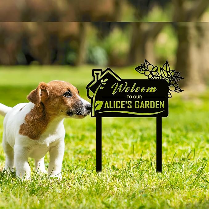 Family gifts ,Custom Signs Outdoor, Personalized Garden Sign, Metal Garden Stake Sign, Metal Garden Sign,Custom Gardener Name Signs,Metal Yard Art,Gardening Gifts,Yard Decor