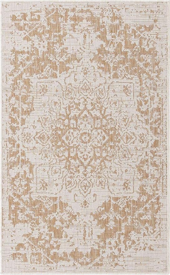 Unique Loom Outdoor Collection Area Rug - Dubai (3' 3" x 5' 3" Rectangle, Beige/ Brown)