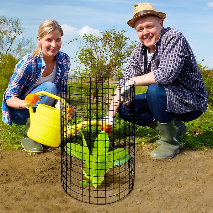 Adnee 10 Packs Wire Plant Protector from Animals - 20" H X 12" D Metal Mesh Plant Cage Covers - Sturdy Garden Bunny Barricades Chicken Wire Cloche for Plants Shrubs Vegetables Flowers