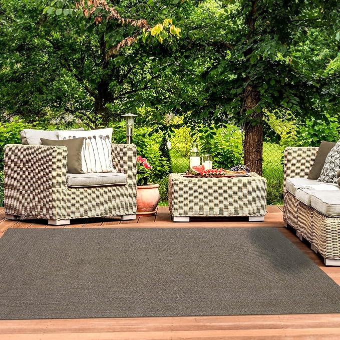 Superior Indoor/ Outdoor Large Area Rug, Reversible Braided Home Floor Decor for Living Room, Kitchen, Entryway, Patio, Front Porch, Deck, Modern, Boho, Farmhouse Style, 3' x 5', Latte