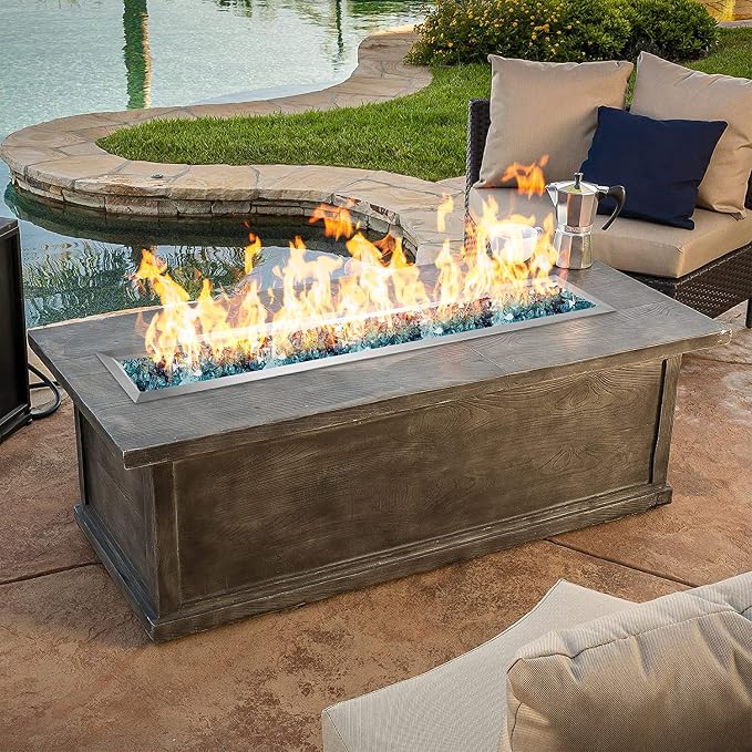 Stanbroil Linear 72" x 6" Drop-in Fire Pit Pan with Jet Burner, Upgrade Natural Gas & Propane Fire Table Insert Kit, High Flame, 175k BTU Max