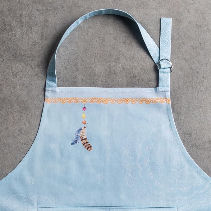 Maison d' Hermine Aprons for women with Pocket 100% Cotton (27.50"x31.50") | Adjustable Neck Strap & long ties Apron Men Chef Wedding Cooking Gardening Server Maid