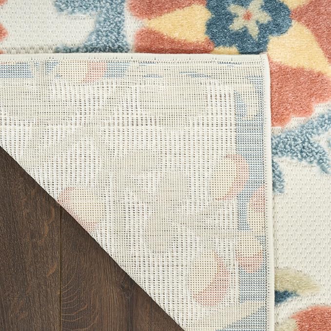 Nourison Home Aloha Grey Multicolor 5'3" x 7'5" Area Rug - Easy Clean, Non Shedding, Bed Room, Living Room, Dining Room, Kitchen (5' x 8')