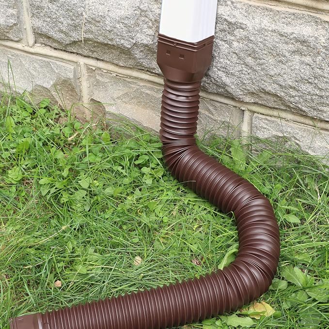 3 Pack Rain Gutter Downspout Extensions Flexible,Downspout Diverter Extendable From 21" To 58". Downspout Extender Is Suitable For Most Drain Pipe (Brown)