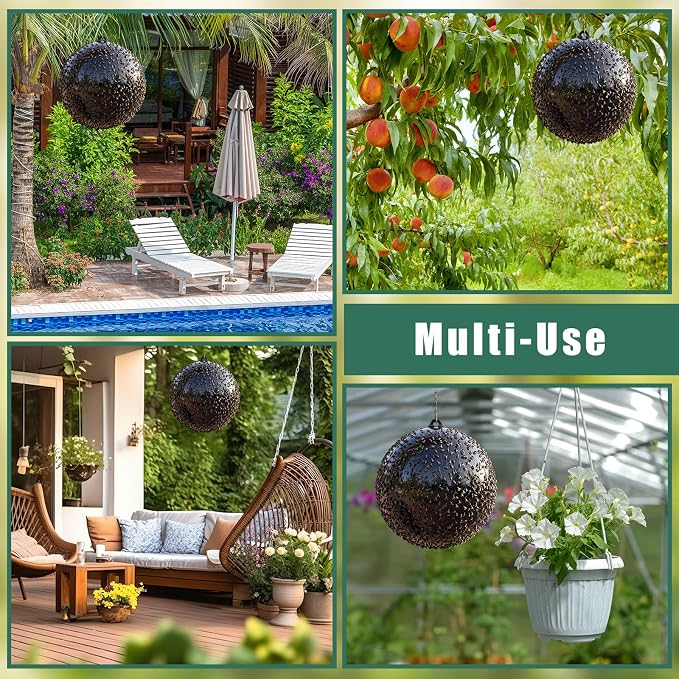 4 Pack Inflatable Fly Trap Balls 18inch Sticky Catcher for Black Yellow Greenhead Flies Outdoor Insect Control for Barn Stable Garden Greenhouse (Glue Not Included) (Fly Ball Trap)