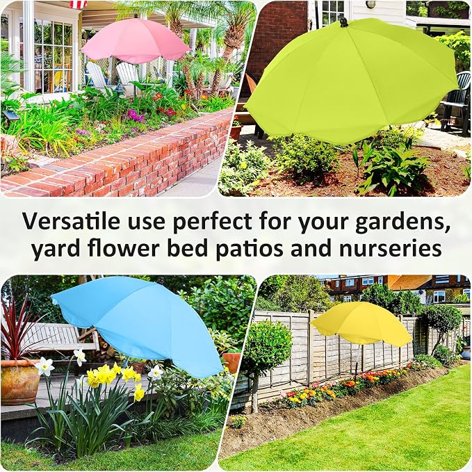 4 Pcs 26 Inch Plant Umbrellas for Outdoor Plants Garden Umbrella Shade for Potted Plant, Garden Bed Flower Pot Provide Shade to defend Blazing Sun (Multicolor)