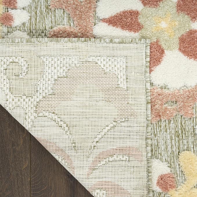 Nourison Home Aloha Sage Rose 7'10" x 10'6" Area Rug - Easy Clean, Non Shedding, Bed Room, Living Room, Dining Room, Kitchen (8' x 11')